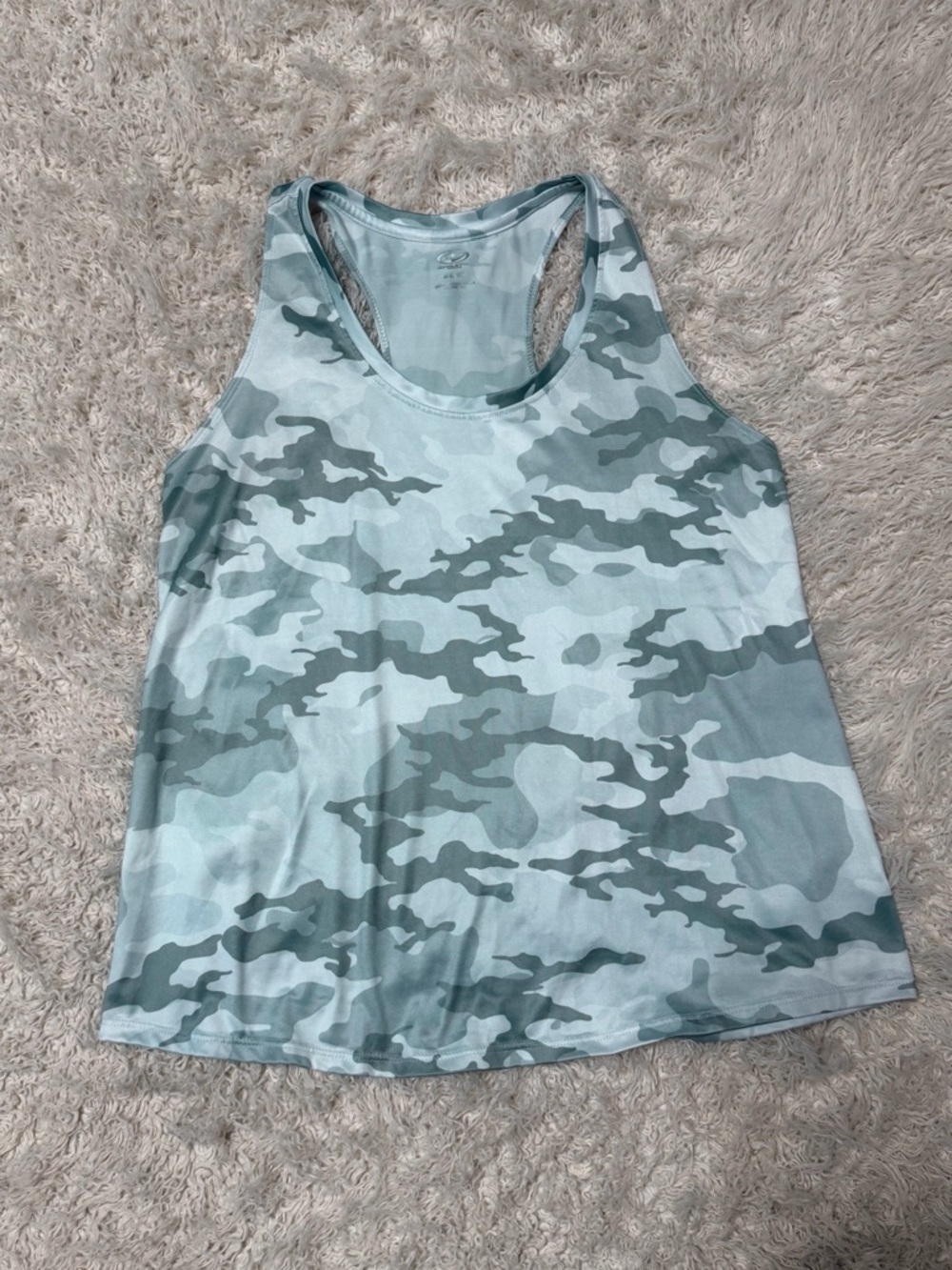 Athletic works Women’s medium Light grey Camo Racerback Tank Top
